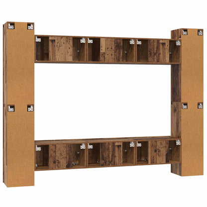 vidaXL Ensemble meuble TV 10 pcs Bois recyclé 30,5 x 30 x 90 cm Matériau à base de bois