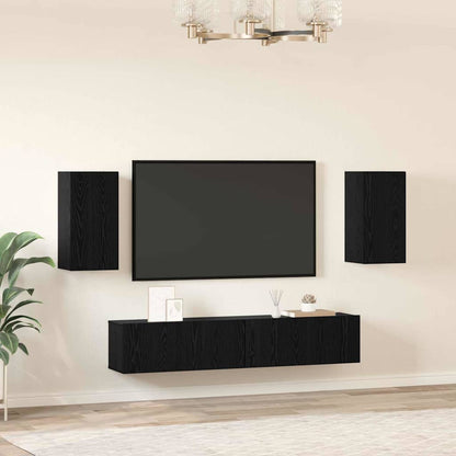 vidaXL TV-Schrankset 4 pcs Schwarz Eichen-Optik Holzwerkstoff