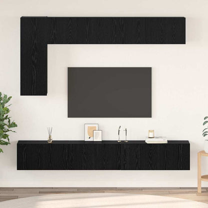 vidaXL TV-Schrankset 6 pcs Schwarz Eichen-Optik Holzwerkstoff