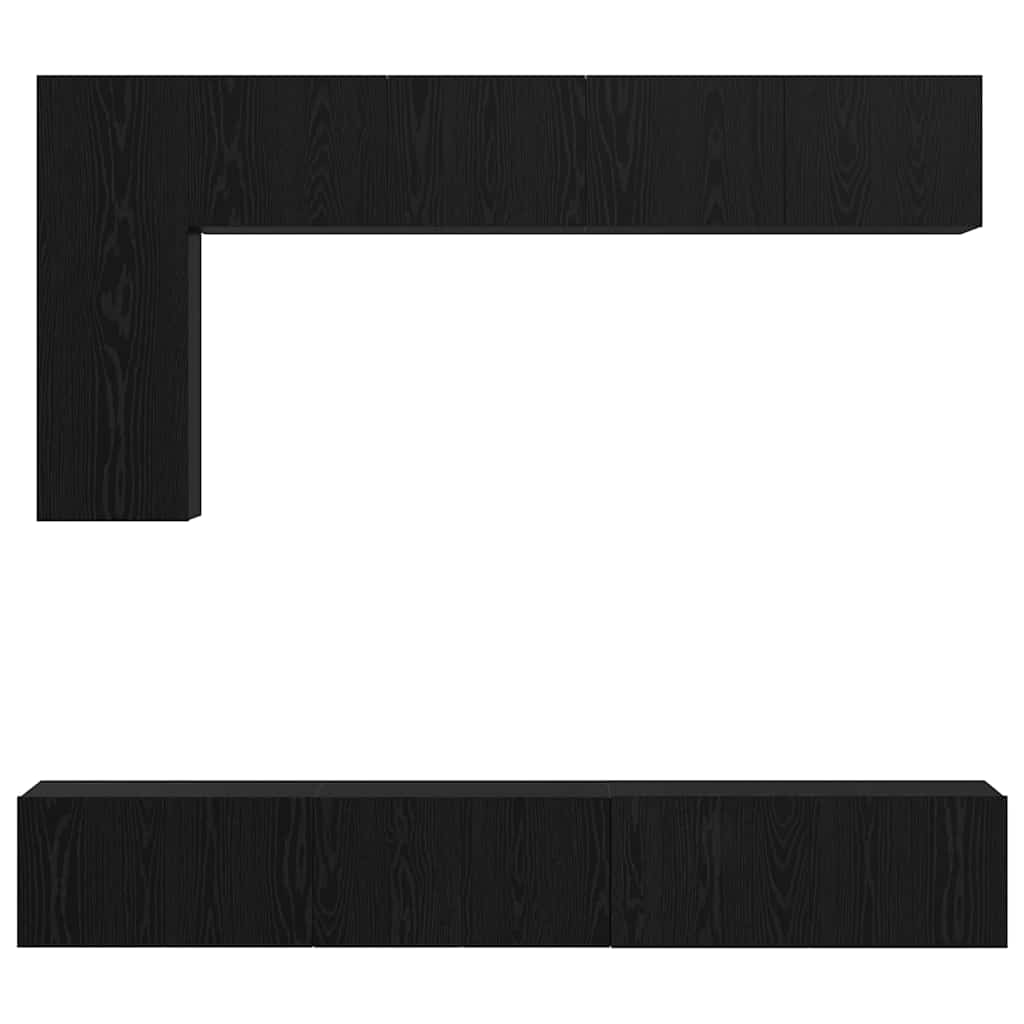 vidaXL TV-Schrankset 6 pcs Schwarz Eichen-Optik Holzwerkstoff