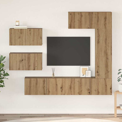 vidaXL Meuble TV mural 6 pcs Chêne artisan Bois d'ingénierie