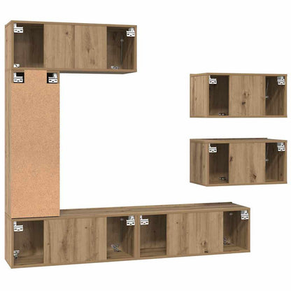 vidaXL Meuble TV mural 6 pcs Chêne artisan Bois d'ingénierie
