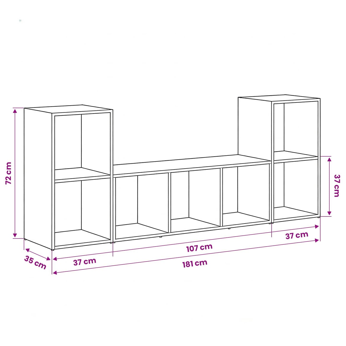 vidaXL TV-Schrankset Wandmontiert 3 pcs Braun Holzwerkstoff