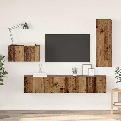 vidaXL Ensemble de meubles TV avec tiroirs 4 pcs Bois de récupération Bois d'ingénierie