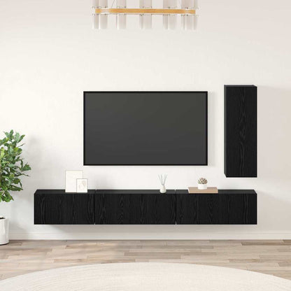 vidaXL TV-Schrankset 4 pcs Schwarz Eichen-Optik Holzwerkstoff