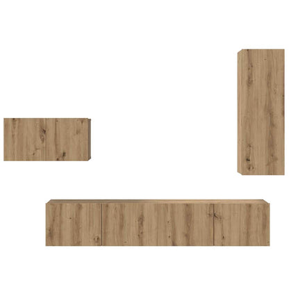 vidaXL TV-Schrankset mit Schubladen 4 pcs Artisan-Eiche Holzwerkstoff