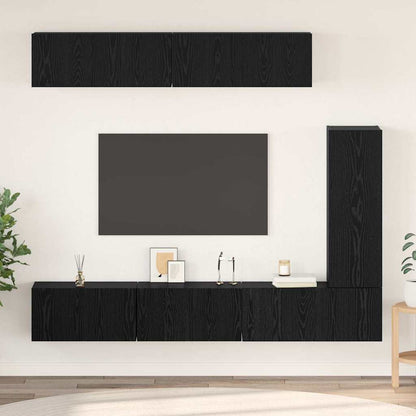vidaXL TV-Schrankset 6 pcs Schwarz Eichen-Optik Holzwerkstoff
