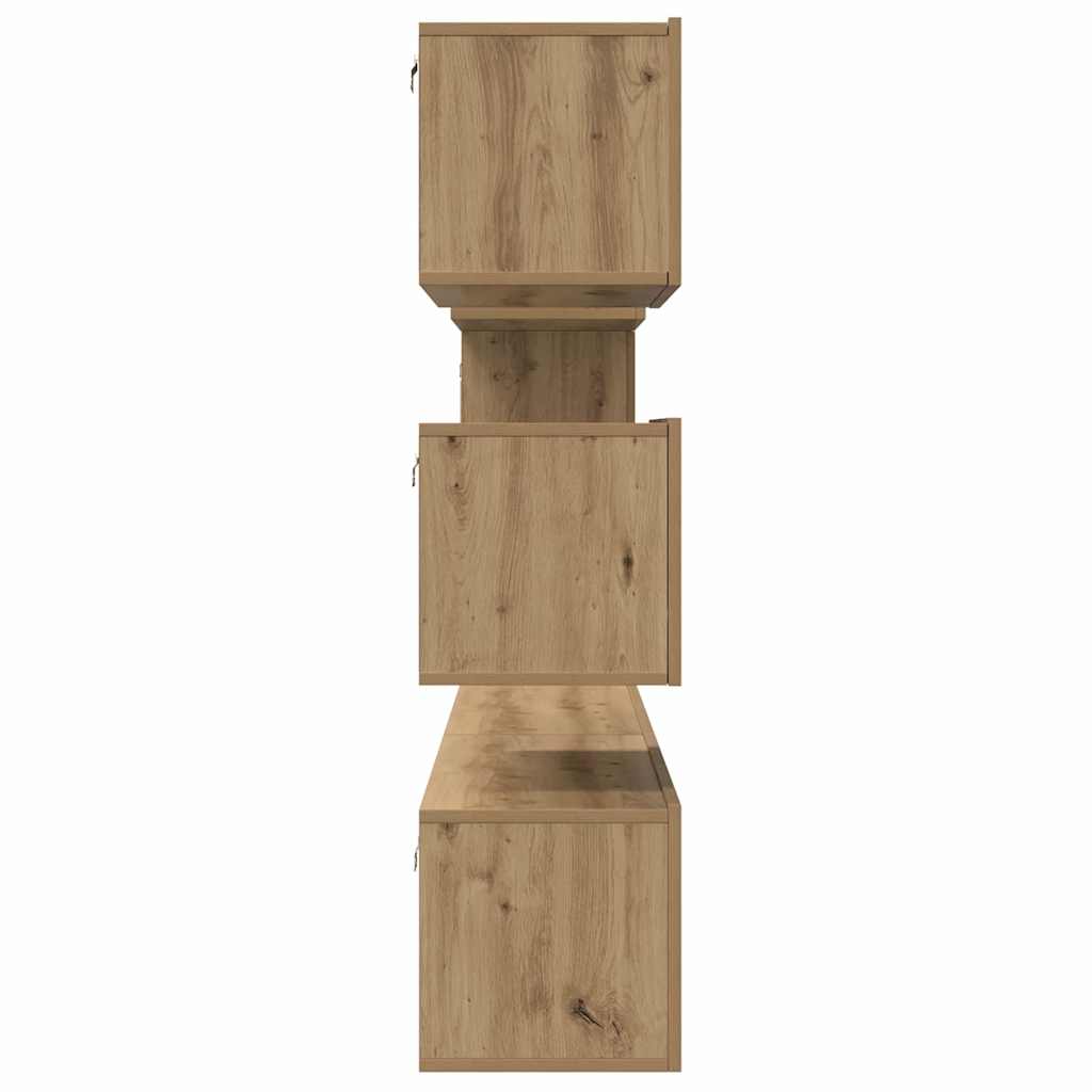 vidaXL TV-Schrankset Wandmontiert 6 pcs Artisan-Eiche Holzwerkstoff