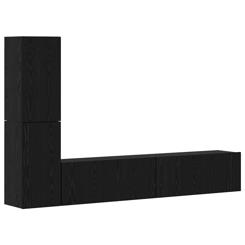 vidaXL Wand-TV-Schrank 2 pcs Schwarz Eichen-Optik Holzwerkstoff