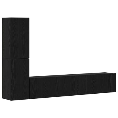 vidaXL Wand-TV-Schrank 2 pcs Schwarz Eichen-Optik Holzwerkstoff