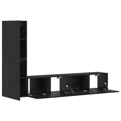 vidaXL Wand-TV-Schrank 2 pcs Schwarz Eichen-Optik Holzwerkstoff