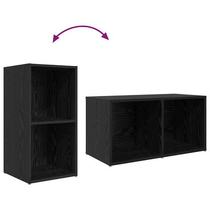 vidaXL TV-Schrank Set 8 pcs Schwarz Eichen-Optik Holzwerkstoff