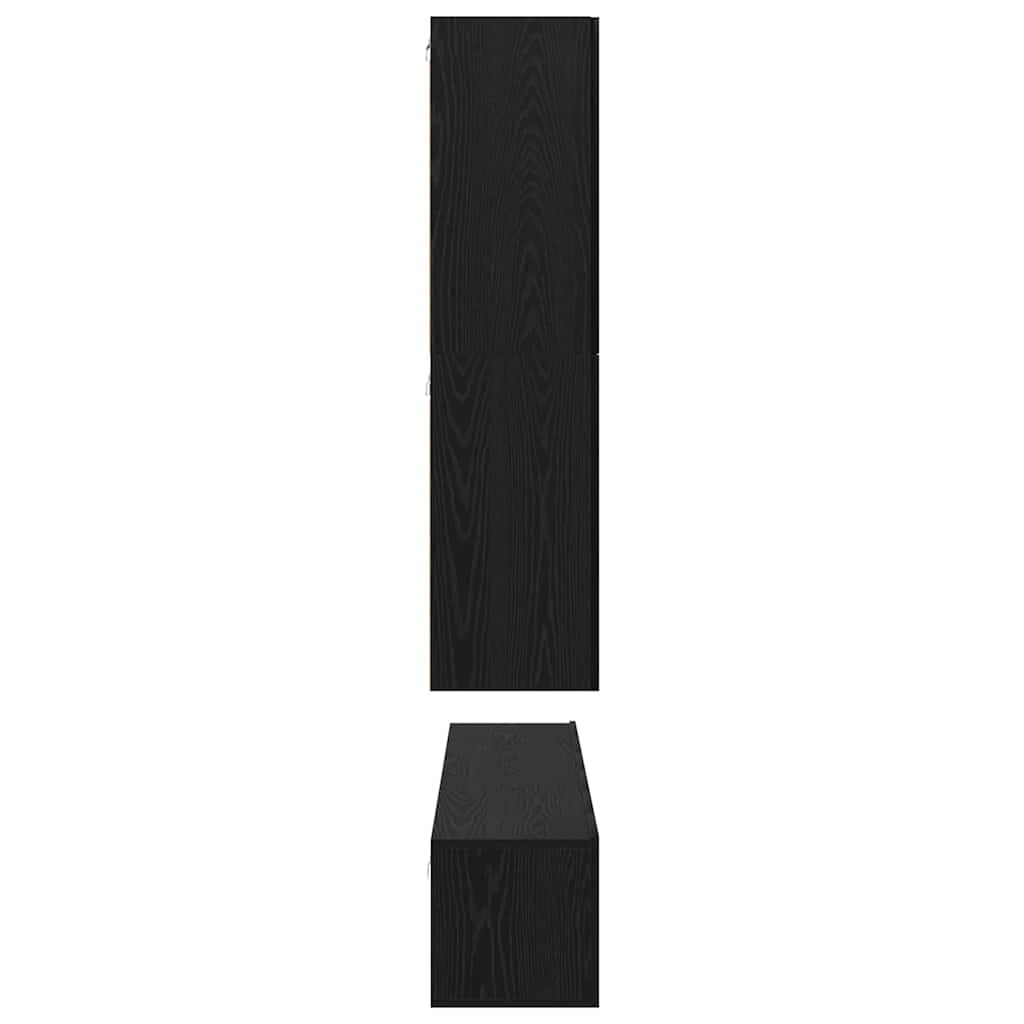 vidaXL TV-Schrankset 8 pcs Schwarz Eichen-Optik Holzwerkstoff