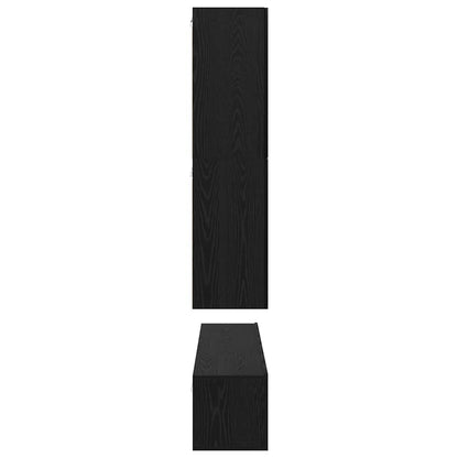 vidaXL TV-Schrankset 8 pcs Schwarz Eichen-Optik Holzwerkstoff