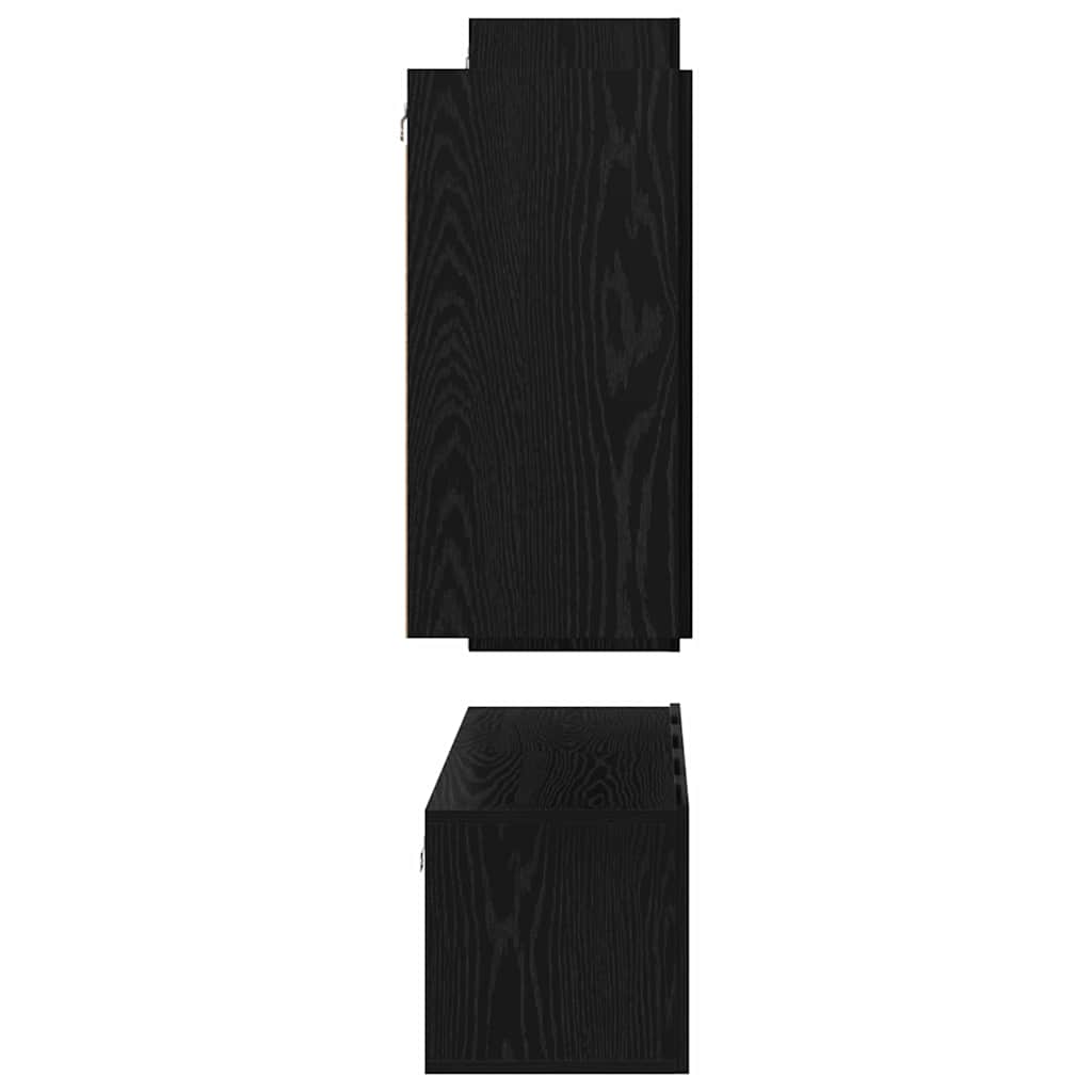 vidaXL TV-Schrankset 4 pcs Schwarz Eichen-Optik Holzwerkstoff