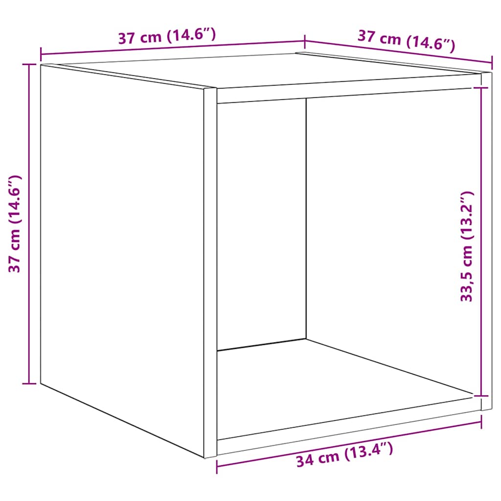 vidaXL TV-Schrankset Wandmontiert 4 pcs Altholz Holzwerkstoff