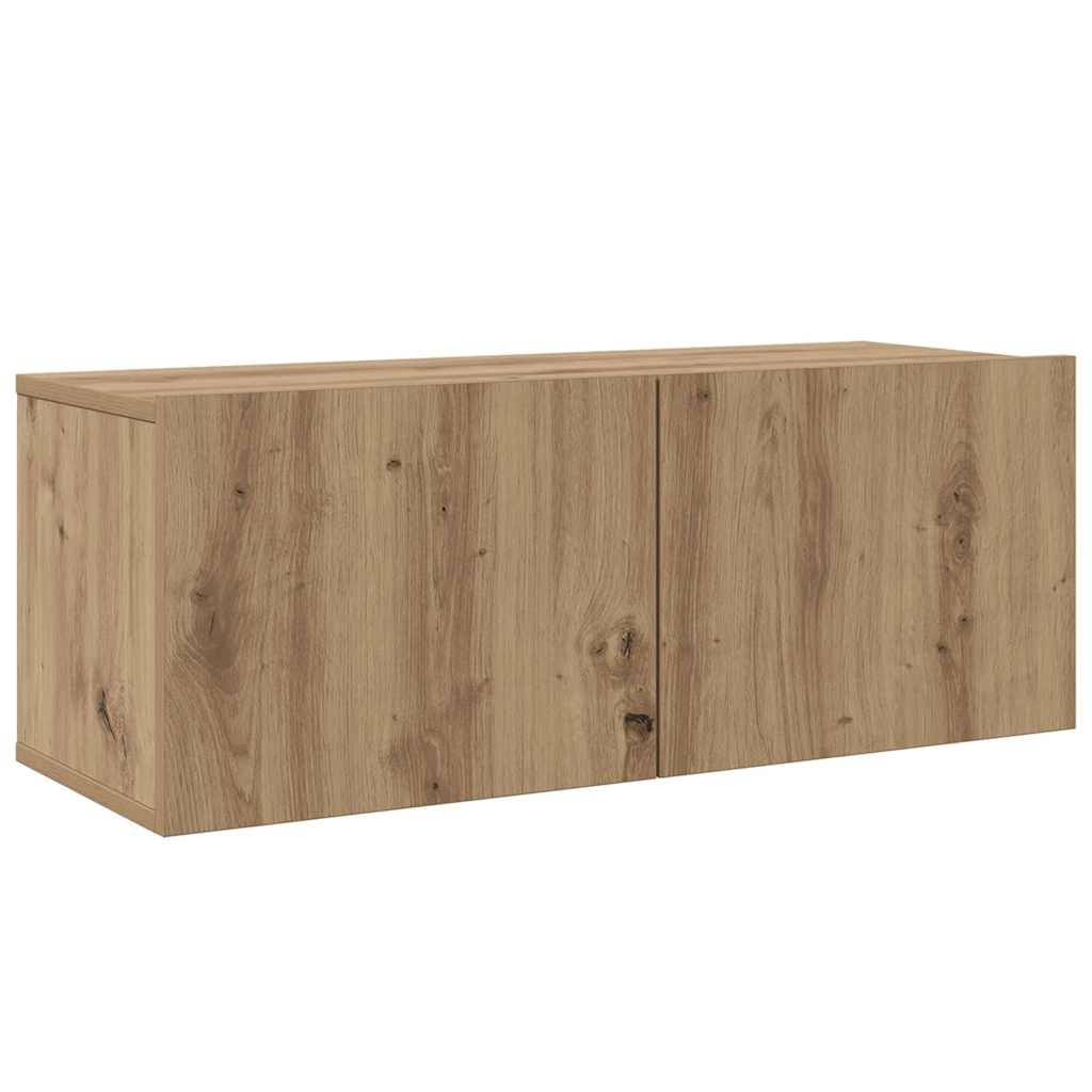 vidaXL TV-Schrankset Wandmontiert 8 pcs Artisan-Eiche Holzwerkstoff