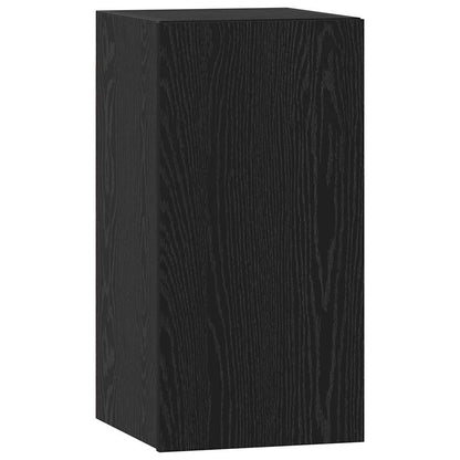 vidaXL Meuble TV avec tiroirs Noir aspect chêne Bois d'ingénierie