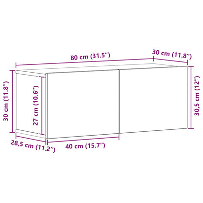 vidaXL TV-Schrankset 8 pcs Schwarz Eichen-Optik Holzwerkstoff