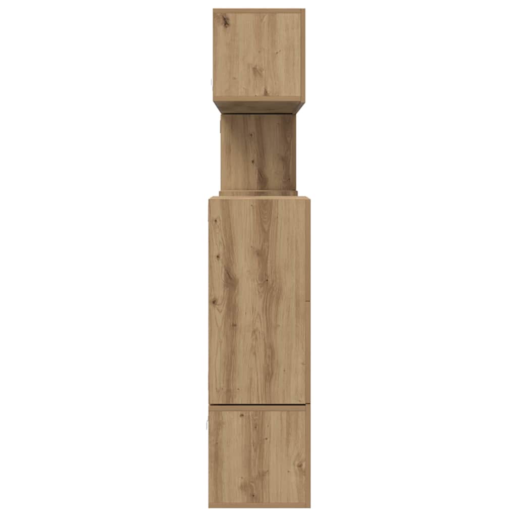 vidaXL TV-Schrankset Wandmontiert 10 pcs Artisan-Eiche Holzwerkstoff