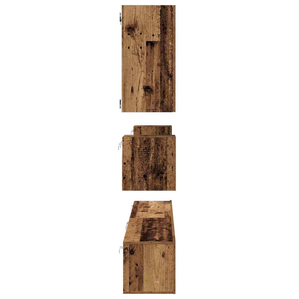 vidaXL TV-Schrankset Wandmontiert 8 pcs Altholz Holzwerkstoff