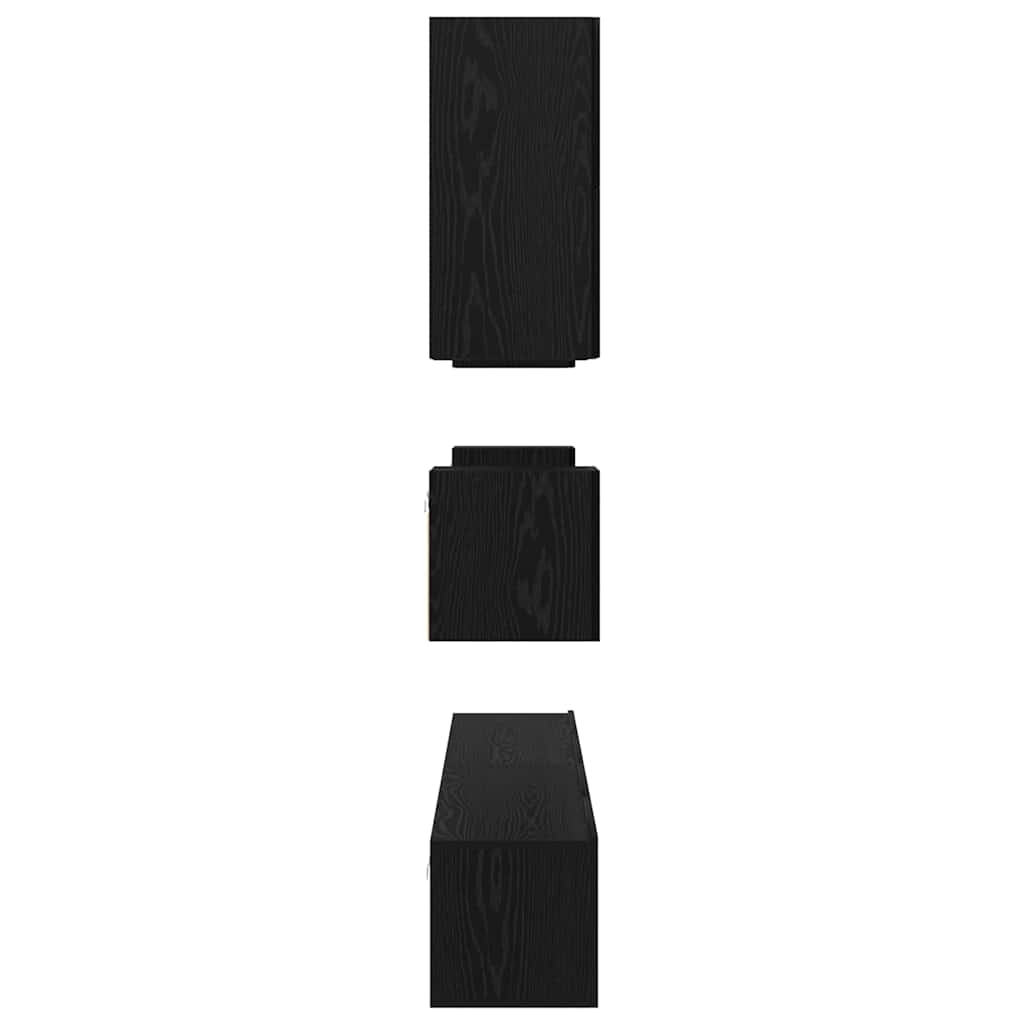 vidaXL TV-Schrankset 8 pcs Schwarz Eichen-Optik Holzwerkstoff