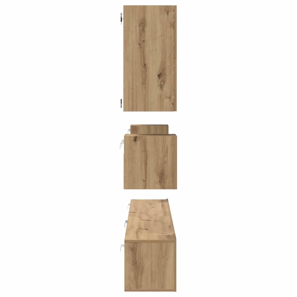 vidaXL TV-Schrankset Wandmontiert 8 pcs Artisan-Eiche Holzwerkstoff