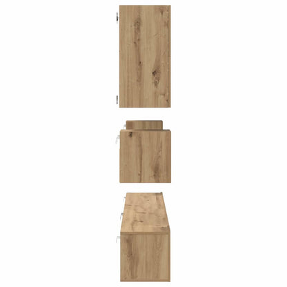 vidaXL TV-Schrankset Wandmontiert 8 pcs Artisan-Eiche Holzwerkstoff