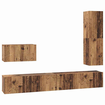 vidaXL TV-Schrankset mit Schubladen 4 pcs Altholz Holzwerkstoff