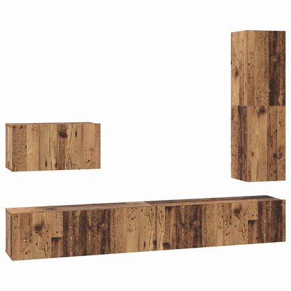 vidaXL TV-Schrankset mit Schubladen 4 pcs Altholz Holzwerkstoff