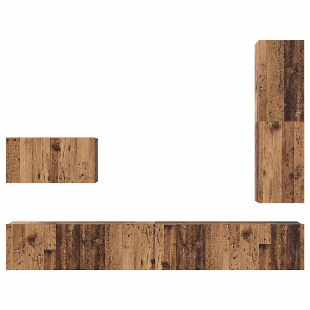vidaXL TV-Schrankset mit Schubladen 4 pcs Altholz Holzwerkstoff