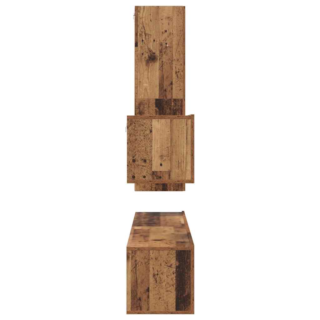 vidaXL TV-Schrankset mit Schubladen 4 pcs Altholz Holzwerkstoff