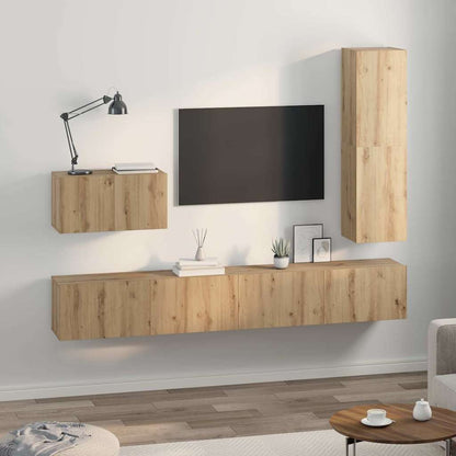 vidaXL TV-Schrankset mit Schubladen 4 pcs Artisan-Eiche Holzwerkstoff