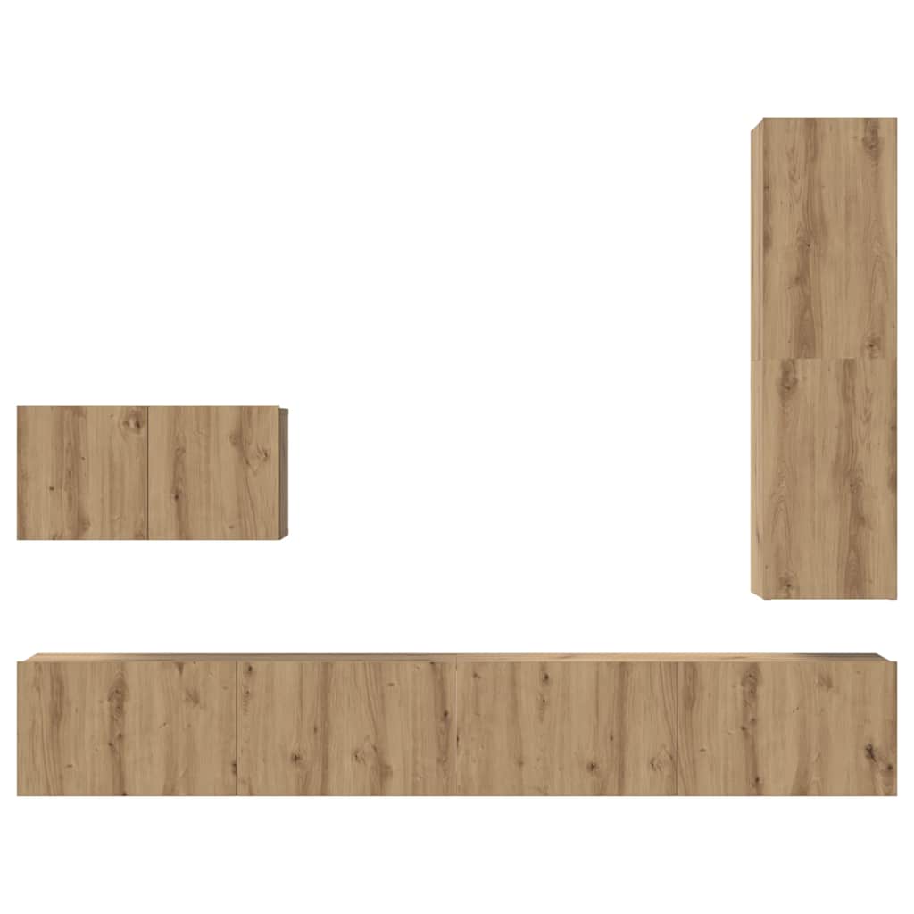 vidaXL TV-Schrankset mit Schubladen 4 pcs Artisan-Eiche Holzwerkstoff