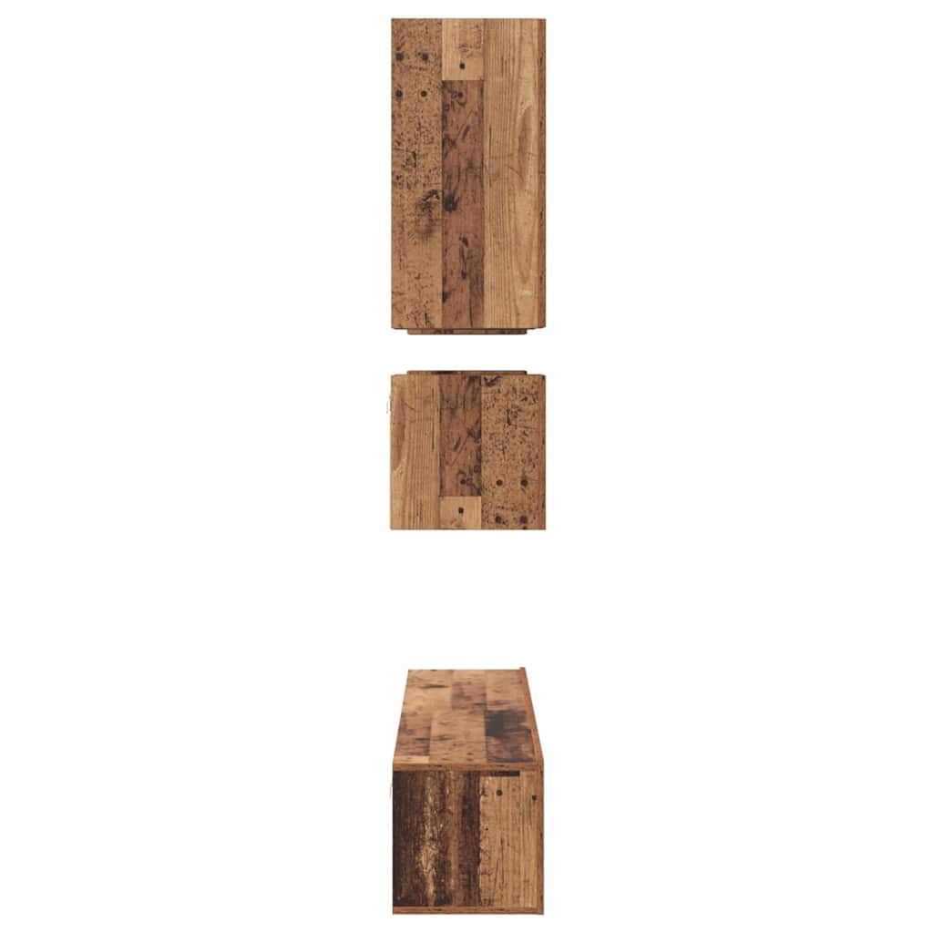 vidaXL TV-Schrankset Wandmontiert 8 pcs Altholz Holzwerkstoff