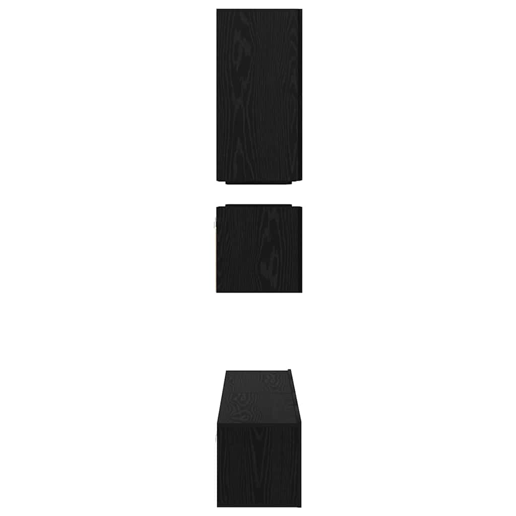 vidaXL TV-Schrankset 8 pcs Schwarz Eichen-Optik Holzwerkstoff