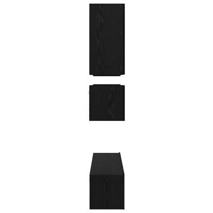vidaXL TV-Schrankset 8 pcs Schwarz Eichen-Optik Holzwerkstoff