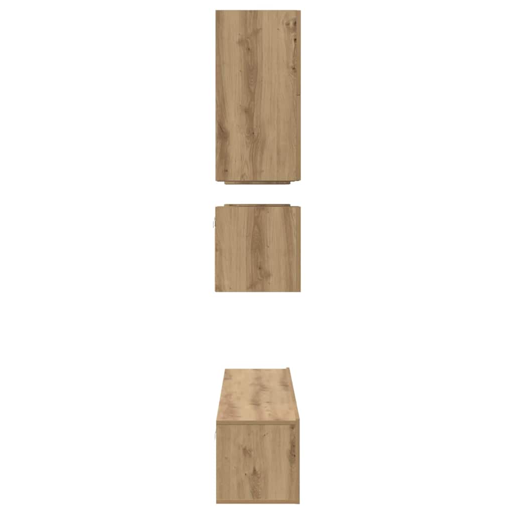 vidaXL TV-Schrankset Wandmontiert 8 pcs Artisan-Eiche Holzwerkstoff