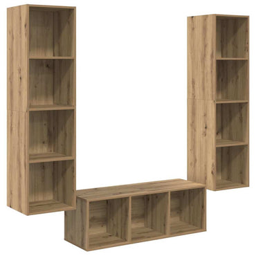 vidaXL TV-Schrankset Wandmontiert 3 pcs Artisan-Eiche Holzwerkstoff