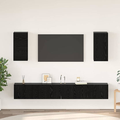 vidaXL Wand-TV-Schrank 3 pcs Schwarz Eichen-Optik Holzwerkstoff