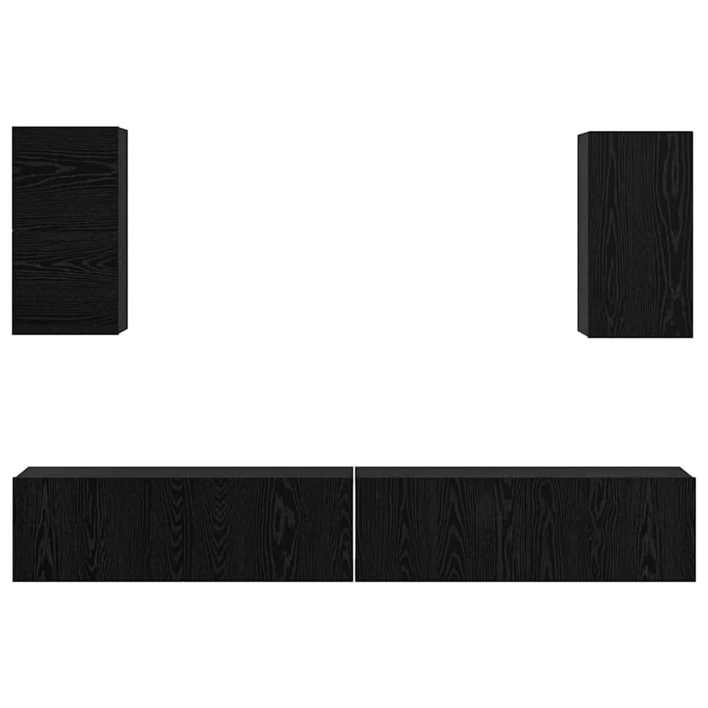 vidaXL Wand-TV-Schrank 3 pcs Schwarz Eichen-Optik Holzwerkstoff