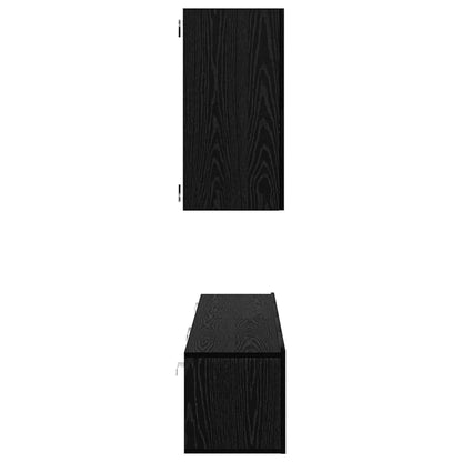 vidaXL Wand-TV-Schrank 3 pcs Schwarz Eichen-Optik Holzwerkstoff