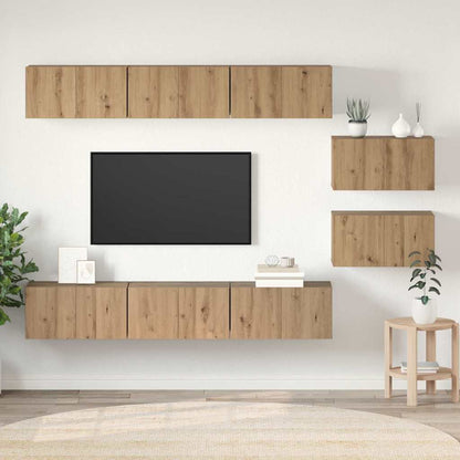 Meuble TV mural vidaXL, ensemble, chêne artisan, bois d'ingénierie