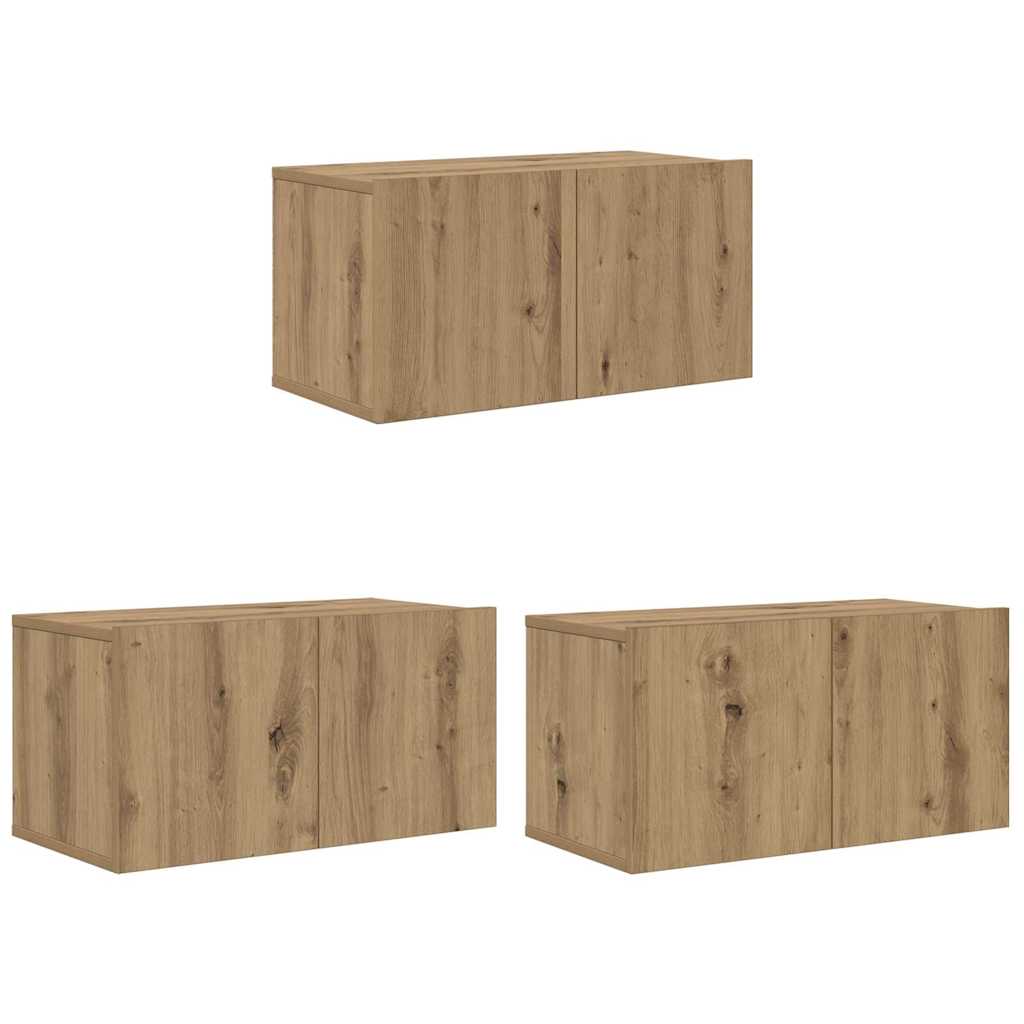 Meuble TV mural vidaXL, ensemble, chêne artisan, bois d'ingénierie