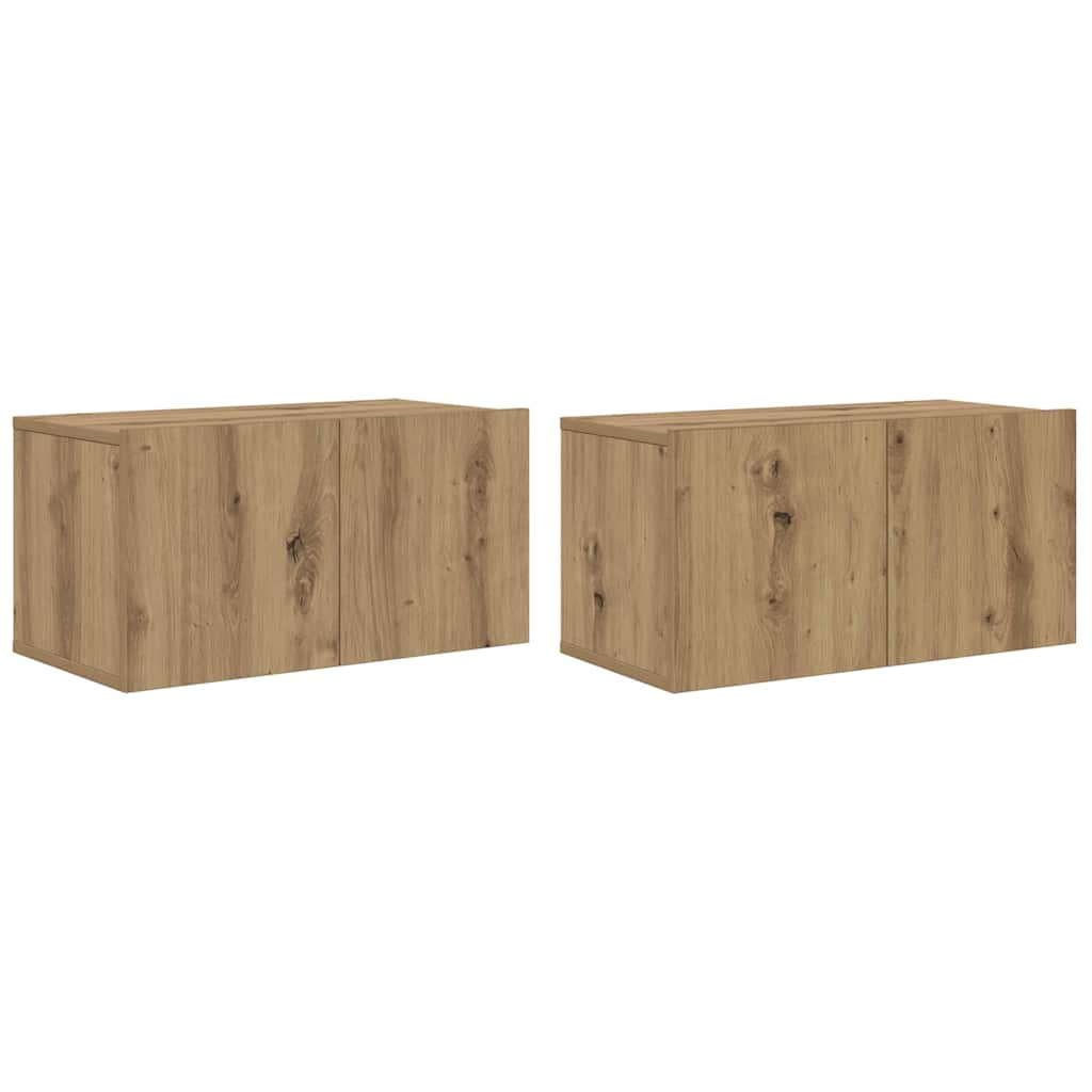 Meuble TV mural vidaXL, ensemble, chêne artisan, bois d'ingénierie