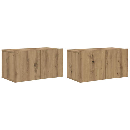 Meuble TV mural vidaXL, ensemble, chêne artisan, bois d'ingénierie
