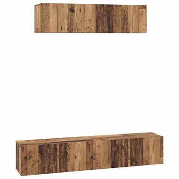 vidaXL TV-Schrankset Wandmontiert 4 pcs Altholz Holzwerkstoff
