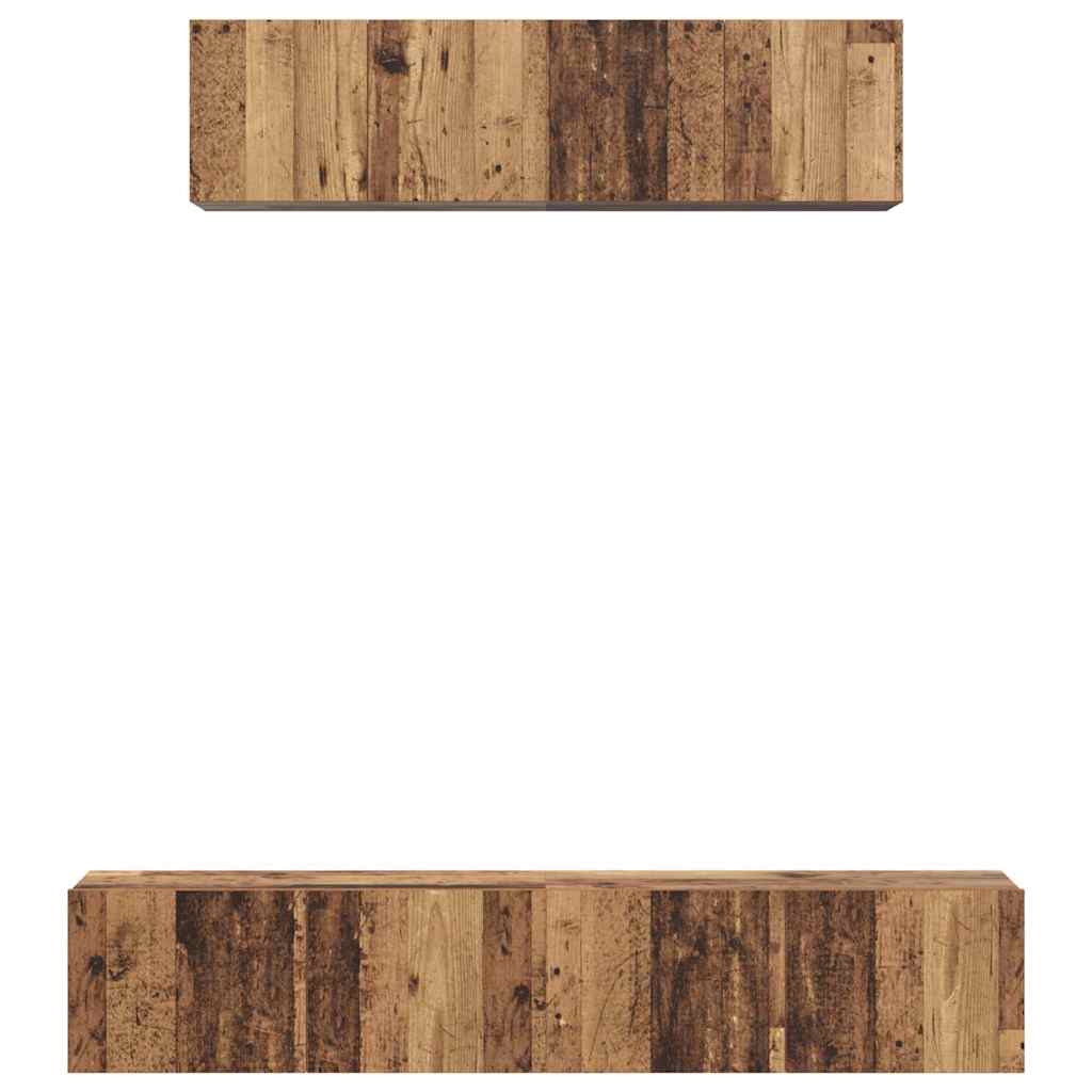 vidaXL TV-Schrankset Wandmontiert 4 pcs Altholz Holzwerkstoff