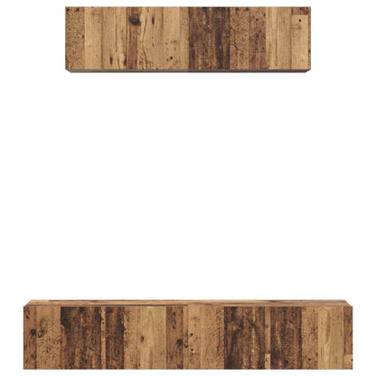 vidaXL TV-Schrankset Wandmontiert 4 pcs Altholz Holzwerkstoff
