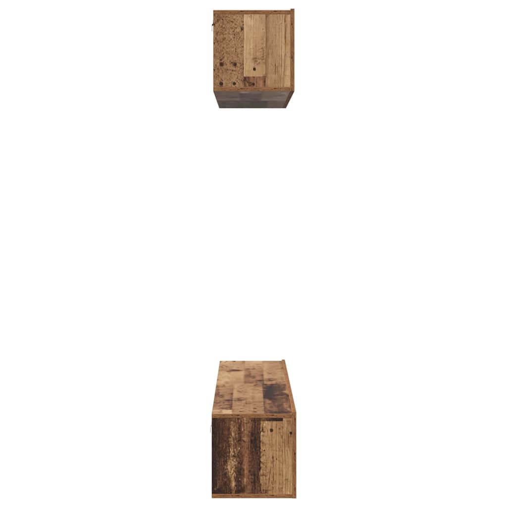 vidaXL TV-Schrankset Wandmontiert 4 pcs Altholz Holzwerkstoff